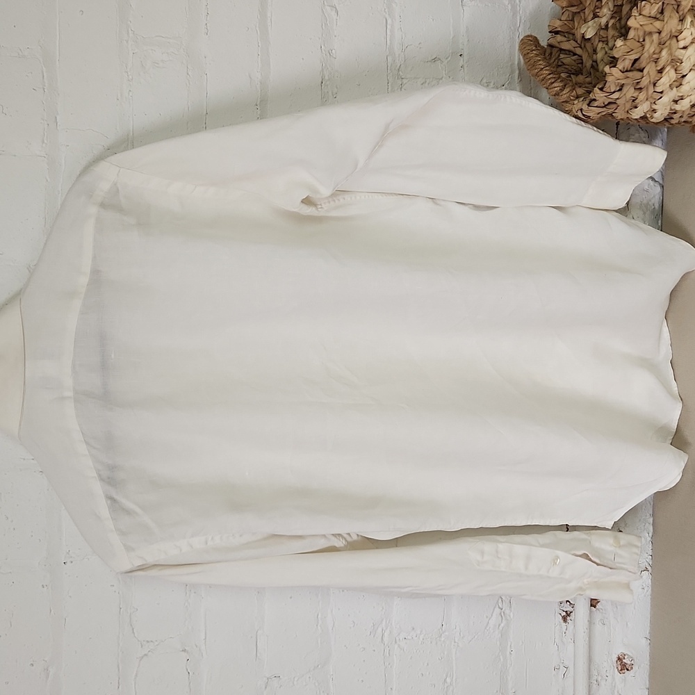 1970s Vintage Linen Men's Nordstrom Button Down 15/33 - Picture 7 of 9